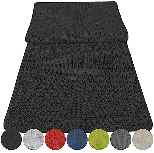 Outdoor Tischläufer Schaum 40x140cm Schaumtischdecke abwischbar Garten Tischtuch wasserfest Tischdecke Tischband wasserabweisend (Schwarz)