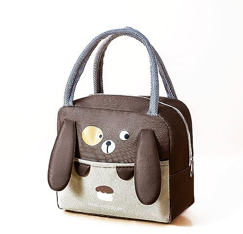 WUWYOUWL Bolsa de almuerzo, bonita lonchera aislada de cartón, bolsas de almuerzo reutilizables, bolsa de almuerzo impermeable, bolsa de almuerzo plegable para mujeres, hombres, niños y estudiantes,