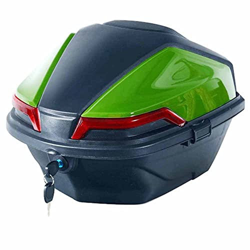 CruSio 28L Motorrad-Topcase, Motorrad-Hartkoffer-Topcase Mit Sicherheitsschloss Und Mit Halterungsgrundplatte Für Motorrad-Moped-Rücksitzträger/Grün