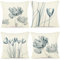 ZWJD Blumen Kissenbezug 45x45 4er Set Outdoor Kissen Dekokissen Leinen Kissenhülle Kissenbezüge Florales Aquarellgemälde Kissenhüllen für Sofa Wohnzimmer Zierkissen 45x45cm