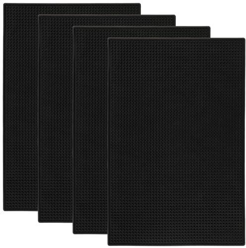 MAHIONG Lot de 4 tapis de bar en caoutchouc antidérapant pour bar, bar, bar, bar, bar, cocktail, bar, comptoir, restaurants - 45 x 30 cm