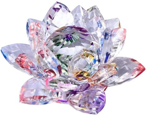 AMIUHOUN H Kristall-Lotusblüten-Figur, Dekoration, Valentinstag, Hochzeit, Dekoration, Lotusblüte, Dekoration, Glas, Bastel-Kollektion, Briefbeschwerer, Tischdekoration, Souvenir, Geschenk