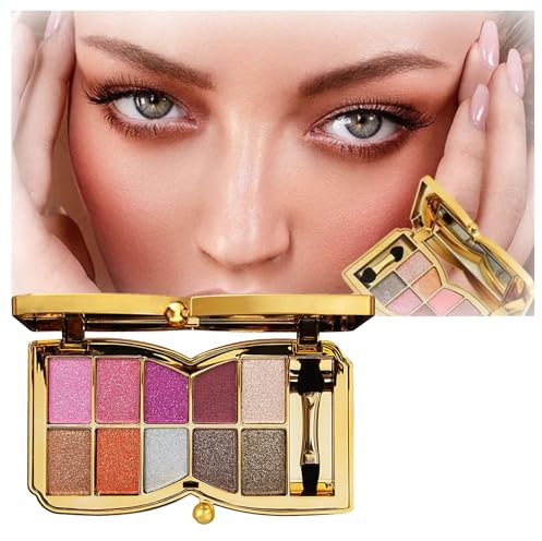 10 Colors Sparkle Shimmer Eyeshadow Palette,Highly Pigmented Long Lasting (07#)