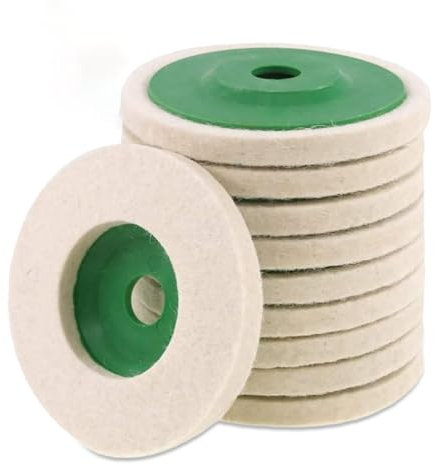 Wool Polishing Wheel Disc, 10PCS Polishing Wheels, 4 Inch Wear-resistant Buffing Wheel, Polishing Pads for Angle Grinder, Felt Wool Disc for Angle Grinder Green