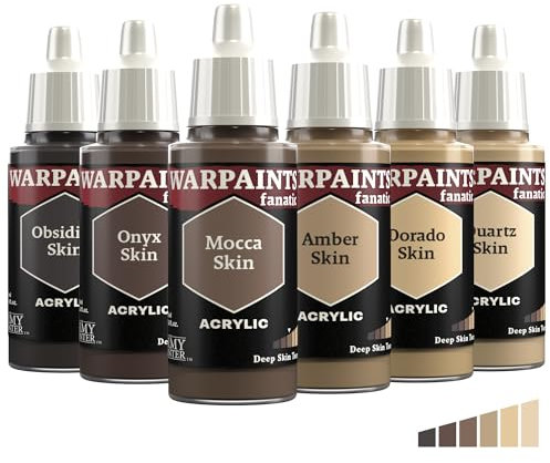 The Army Painter, Warpaints Fanatic Flexible Triad: Deep Skin Tones, 6 x 18 ml Acrylfarbe, Miniatur-Hobbybemalung, Für Miniatur-Wargaming