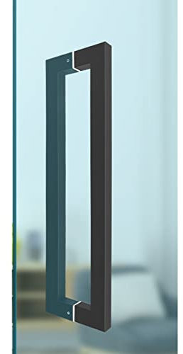 Türgriff, quadratisch, rechteckig, flache Form, Edelstahl, zeitgenössischer Eingangsbereich, moderner Türgriff, Dusch-Glasschiebetür, Innen- und Außenbereich, moderner Türgriff, für Glastüre