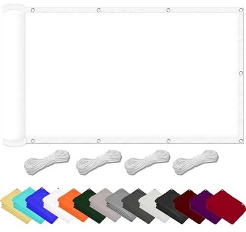 Sonnensegel Wasserdicht inkl Befestigungsseile 190 x 350 cm,98% Uv Schutz Reißfest Wetterfest, Wasserdicht, Langlebiges, Schattierungsnetz für Gewächshaus,Für Balkon Garten, Creme Farben
