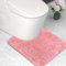 wyewye Mikrofaser-Badvorleger, WC-Vorleger, 2 cm, super dicker Badteppich, super saugfähig, 50 x 50 cm, U-Form, Rosa