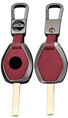 TECART Coque de porte-clés en cuir pour BMW Porte-clé en cuir pour BMW Série 3 5 7 M3 M5 M6 X3 X5 Z3 Z4 Z8 E Série E38 E39 E46 Z3/Z4 E83 E53 Accessoires de voiture intelligents Rouge