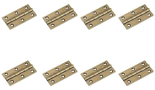 8Pcs Antique Brass Door Hinges,2.5inch Heavy Duty Folding Hinges,for Gate,Window,Drawer