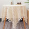 FMIYJUN Quadratische Häkeldeckchen, Beige, Baumwolle, Vintage-Spitze, Tischdecke, Küche, böhmische Tischdecken für Party, Bankett, Esszimmer, Hochzeitsdekorationen