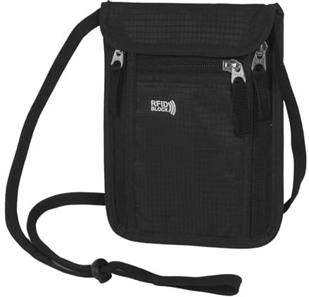 Moorle Herren Brustbeutel mit RFID Schutz, Anti-Diebstahl Unisex Reisegeldbeutel, Wasserdicht Umhängebeutel Diebstahlsicher, Reise Brustbeutel Brusttasche für Smartphone, Passport