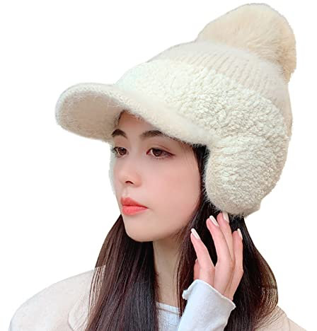 Schwarzes Tuch Damen Seidenschal Damen 100 Seide Frauen- und Winter-Gehörschutz-warme Baseball-Wollball-Kappe verdickt und -Entenzunge gestrickte Seidentuch Damen 100 Seide (Beige, One Size)