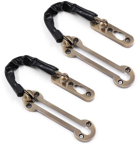 Edelstahl Türkette, Türsicherheitskette Tür Kettenschloss Sicherheitskette für Haus Hotel Fenster Innentüren, 2er Pack [Antike Bronze]