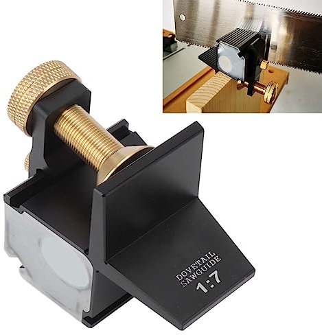 Saw Guide, Aluminum Alloy 1:7 Accuracy Woodworking Dovetail Magnetic Saw Dovetail Saw Guide Gauge Dovetail Jig Wood Joints Guide Gauge for Woodworking