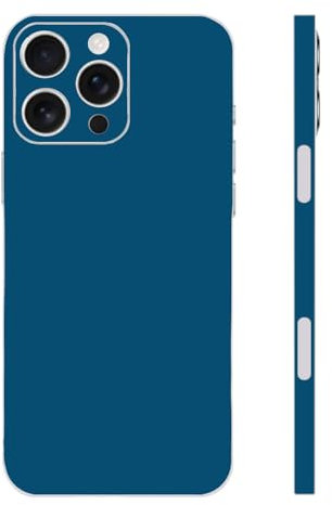 CXWITHY Skin Wrap for iPhone 16 15 14 13 Pro Max, Blue Phone Sticker Vinyl Decal, Protective Film for iPhone Back, Camera, Frame (16 Pro Max)
