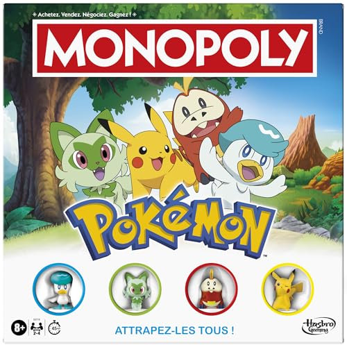 Monopoly Pokémon Edition, Brettspiel – ‎Französisch Version für 4 Spieler ab 8 Jahren