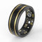 Smart Ring Smartringe für Herren und Damen Smart Ring Android Fitness Ring Schlaftracker Herzfrequenz SpO2 Kalorie Distanz Messung Schrittzähler Schwarz Gold