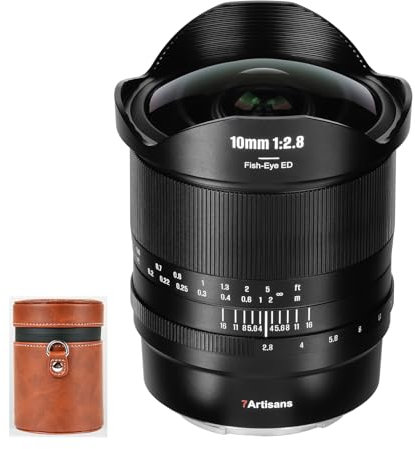 7Artisans 10mm F2.8 II Fisheye Camera Lens Full-frame 185° Ultra-wide Angle Large Aperture Manual Focus for Canon RF Mount Mirrorless Cameras EOS R R3 RP R5 R6