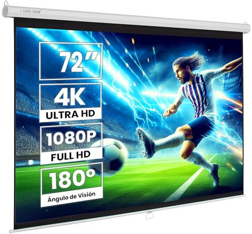 Écran de projection 72 140 x 105 cm - Surface blanche mate avec un facteur de gain de 1,1 - Bord noir sur tout le pourtour et l'arrière du tissu noir - Home cinéma