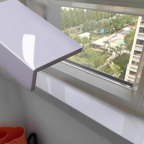 Alfeizar Ventana Cubiertas para Alféizares de Ventanas con Acabado de Mármol, Placa de Ventana en Blanco Puro para Decoración de Dormitorios, Placa de Remate de Ventana Personalizable(100X15cm (39 3/8