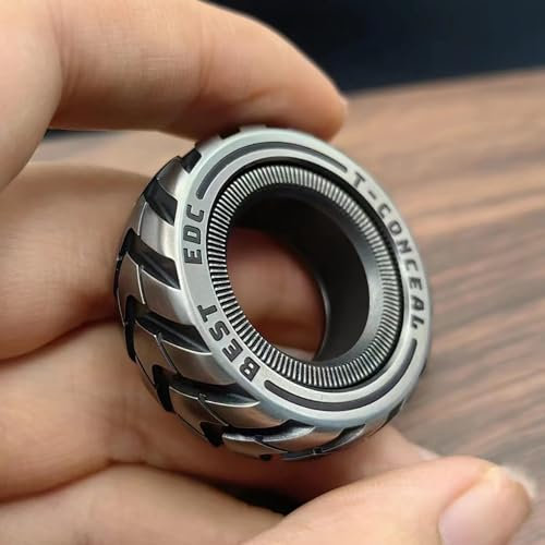 T-Conceal EDC Fidget Slider Stressabbau für Erwachsene - Magnetisches Metall ADHS Casual Ringe Haptische Münzblöcke