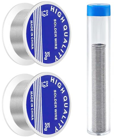 3 Piezas Alambre para Soldar, 20g/1.0mm Alambre para Soldadura Electrónica, 8g/0.8mm Portátil Alambre de Soldadura Estaño, Portátil Alambre de Soldadura Estaño para Electrónica Reparación