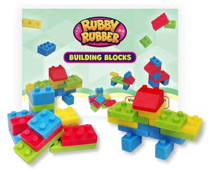 Baustein-Radiergummis – Kreatives Radiergummi-Set zum Zusammenbauen und Radieren – Lustige Schreibwaren für Kinder, Schule & kreative Köpfe