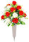HanYun 1 Sträuße Künstliche Friedhofsblumen mit Vase, Künstliche Blumen Künstlicher Rose Blumenstrauss Plastik Blumen Dekoration für Gräber und Garten (Rot)