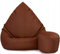 Slevobox Sitzsack mit Hocker Braun 112x82x82 cm - XXL Sitzsack Erwachsene mit Füllung - Schlafzimmer und Wohnzimmer Möbel - Indoor Sitzsäcke Wasserdicht - Lounge Sessel - Bean Bag