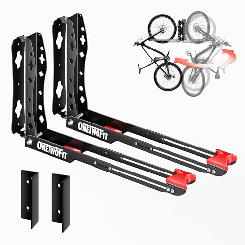ONETWOFIT Support mural Swivel Bike réglable librement, étrier de vélo pour le garage, support de vélo peu encombrant pour le garage, facile à charger et à décharger, le cintre de vélo peut supporter