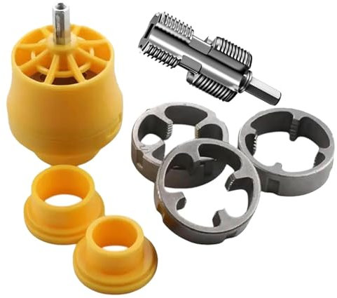 PVC -Rohr -Gewinde -Kit mit verschiedenen Würfelgrößen PVC Rohrgewinde -Maker -Werkzeug für elektrische Bohrmaschine Plastikrohr 3 Runde Würfel zum Schneiden