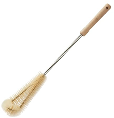 ccuzs Manico lungo, spazzola in legno per bottiglie d'acqua, detergente per biberon, tazze sottovuoto, bicchieri da vino, bicchieri e tazze d'acqua, pratico design a forma di L