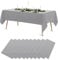 10 Stück 137 * 274cm Einweg Tischdecke, Tischdecke Kunststoff, Tischdecken Rechteckig Party, Wasserdicht und Ölbeständig, für Geburtstagsfeier, Hochzeit, Weihnachten, Esszimmer, Garten (Grau)