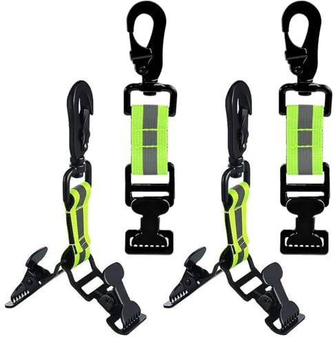 Feuerwehr Handschuhhalter 4 Stück Feuerwehr Handschuh Clip mit Karabiner | Reflektierende Streifen Handschuh Halterung Feuerwehr Clip, für Aufhängen Handschuhen, Handtüchern, Schutzhelmen