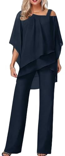 Soulolo Damen Hosenanzug Elegant Batwing Ärmel Shirts Hose Zweiteiler Sommer Outfits Sets Festlich Abendanzug Einfarbig Freizeitanzug Outfit