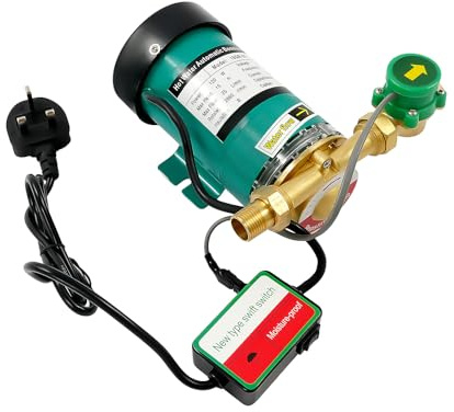 HeinaTond Water Pressure Booster Pump 120W Automatic Electric Hot Cold Shower Pump for Home Garden Irrigation Spraying Circulation Pump 25L/min 230V Brass Water Flow Switch