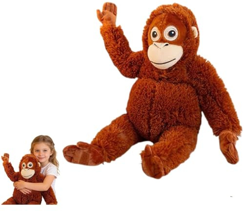 Efymosce Punch Monkey Kuscheltier, 66cm Großes Orang Utan Plüschtier, Klammeraffe Plush für Kinder, Weiches AFFE Plush Toy als Geschenk, Ideal für Fans & Tierliebhaber