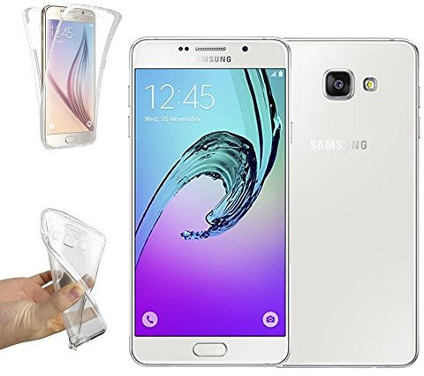 REY Transparent Silikonhülle TPU für Samsung Galaxy A5 (2016), Handyhülle Premium Kratzfest TPU 360 Grad Full Body