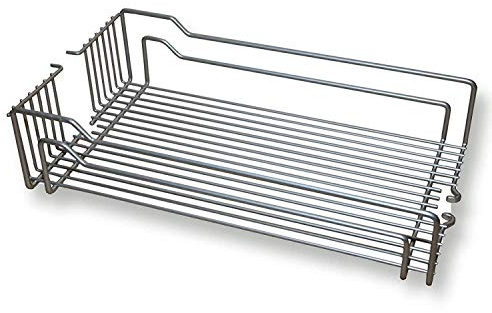 SOTECH 5 Stück Einhängekörbe 250 x 467 x 110 mm matt verchromt | für Kesseböhmer Hochschrank Dispensa Drahtkörbe für 30er Apothekerschrank Stahl Silbergrau