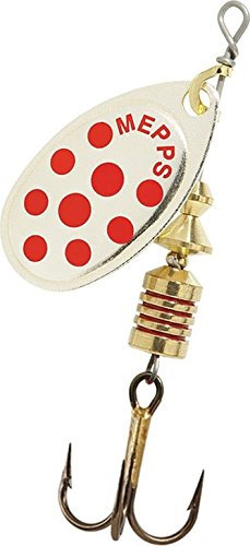 Cuiller Tournante A Palette Ovale - Mepps Aglia N°2-4,5G - Argent Points Rouges