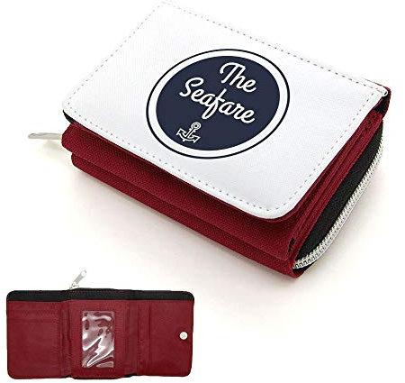 Geldbörse, rund, Marineblau 2, rot, one size