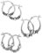 LeCalla Sterling Silber Satz von 3 Paar 17mm, 20mm Stammes-Bali- Reifen-Ohrringe für Teenager-Mädchen und Männer