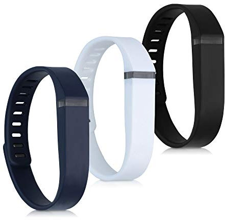 kwmobile 3X Sportarmband kompatibel mit Fitbit Flex - TPU Armband Fitnesstracker