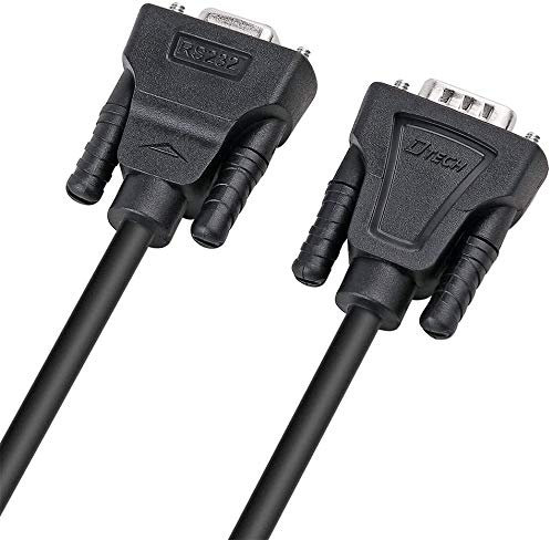 DTECH DB9 RS232 Cable 5m serie alargador macho hembra de módem nulo conductores TX RX cruzados, para transmisión de datos negro