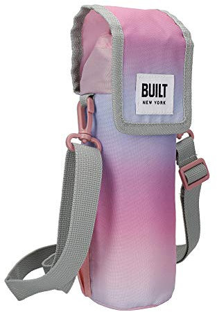 BUILT Isolierte Flaschentasche mit Schultergurt & 'Interaktives', 100% Polyester mit lebensmittelsicherer PEVA-Innenbeschichtung, 9 x 11 x 25 cm