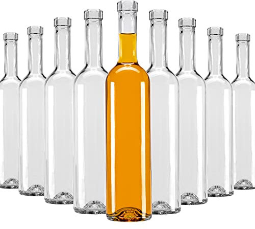 SUPERBUTELKI.PL Lot de 50 bouteilles en verre Futura, 500 ml, verre élégant et moderne, pour le stockage du vin, des teintures, du miel et du sirop, verres vides, bouteilles avec bouchon (50, 500 ml)