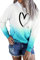 HVEPUO Teenager Mädchen Pullover Mit Herz Hoodie Farbverlauf University Hoody Damen Mit Kapuze Herbst Kapuzenpullov Hoodi Batik Hoddies/Pullies Damen Oberteil Blau L