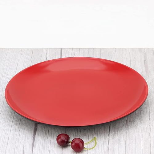 Dinner Plates Red Melamine Plate Imitation Porcelain Tableware Cooking Plate Fast Food Plate Restaurant Rice Buffet Dish Plate Charger Plates (Color : Yellow)