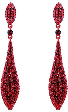 BiBeary Anhänger Ohrringe Damen Mode lang Pave Kristall Tropfen Abschlussball Party Marquise Cluster